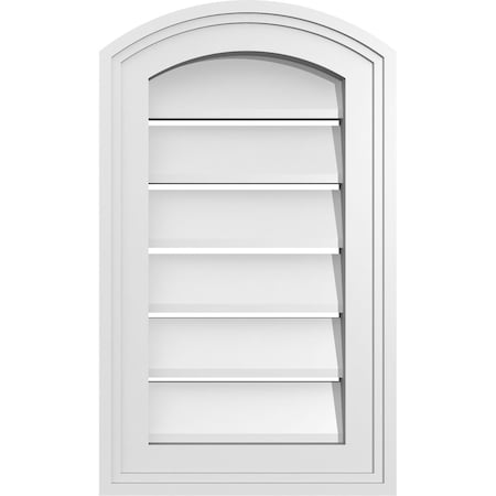 Ekena Millwork Arch Top Surface Mount PVC Gable Vent: Non-Functional, w/2"W x 1-1/2"P Brickmould Frame, 12"W x 18"H GVPAR12X1802SN